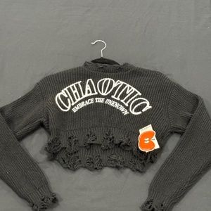 Cider knitted crop sweater long sleeve XS